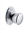 Round knob with back plate, 35mm diameter knob, back plate 59mm wide, chrome effect
