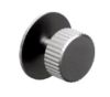 Arden, Flutted knob with backplate, central hole centre (Stainless Steel)