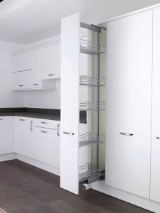 Classic 300mm full extension larder unit use with in-frame with soft stop, 1800-2200mm high, silver/chrome 