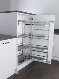 Arena Style Tandem larder unit, studio height, 600mm wide, grey shelves 