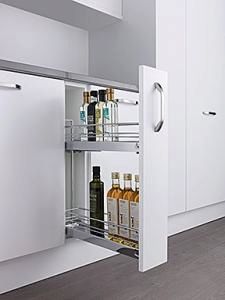 Kesseböhmer Classic Base unit pull-out, 150mm wide, silver/chrome  (KBP150CH)