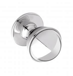 Knob, classic ball with ring detail, 35mm diameter, solid brass, chrome finish