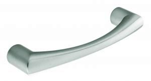 D handle, 128mm, die-cast, stainless steel effect