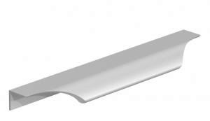 Trim handle, teardrop, scalloped, 200mm, stainless steel effect