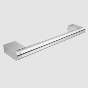 Boss bar handle, 14mm diameter, 237mm long, steel, stainless steel effect