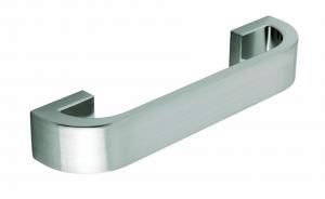 D handle, 128mm, die-cast, stainless steel effect