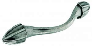 Bow handle, gothic ends, 128mm, pewter