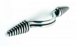 Bow handle coil ends, 160mm, pewter