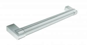 18mm diameter bar handle, 128mm, stainless steel effect