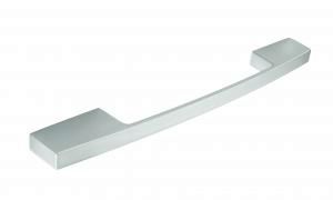 D handle, 160mm, stainless steel effect
