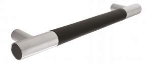 Bar handle, 160mm black and stainless steel