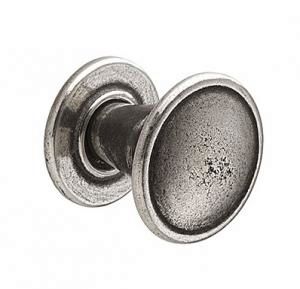 Knob, 30mm diameter with back plate, pewter