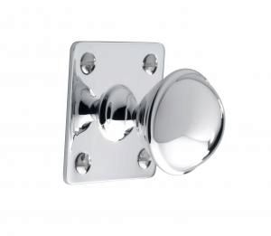 Classic Knob, 32mm, with backplate, Solid Brass Chrome Finish