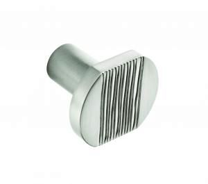 Knob with textured centre, 35mm diameter, stainless steel effect