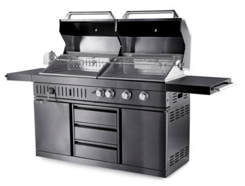 Black Collection - Free-standing Gas and charcoal grill.. 