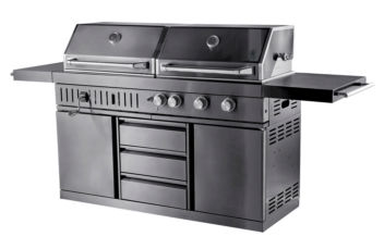 Black Collection - Free-standing Gas and charcoal grill.