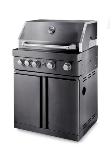 Black Collection - Free-standing gas grill with 4 efficient burners and infrared system\n