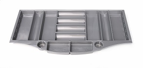 Blum Tandem curved cutlery tray, 1000mm, plastic, grey 