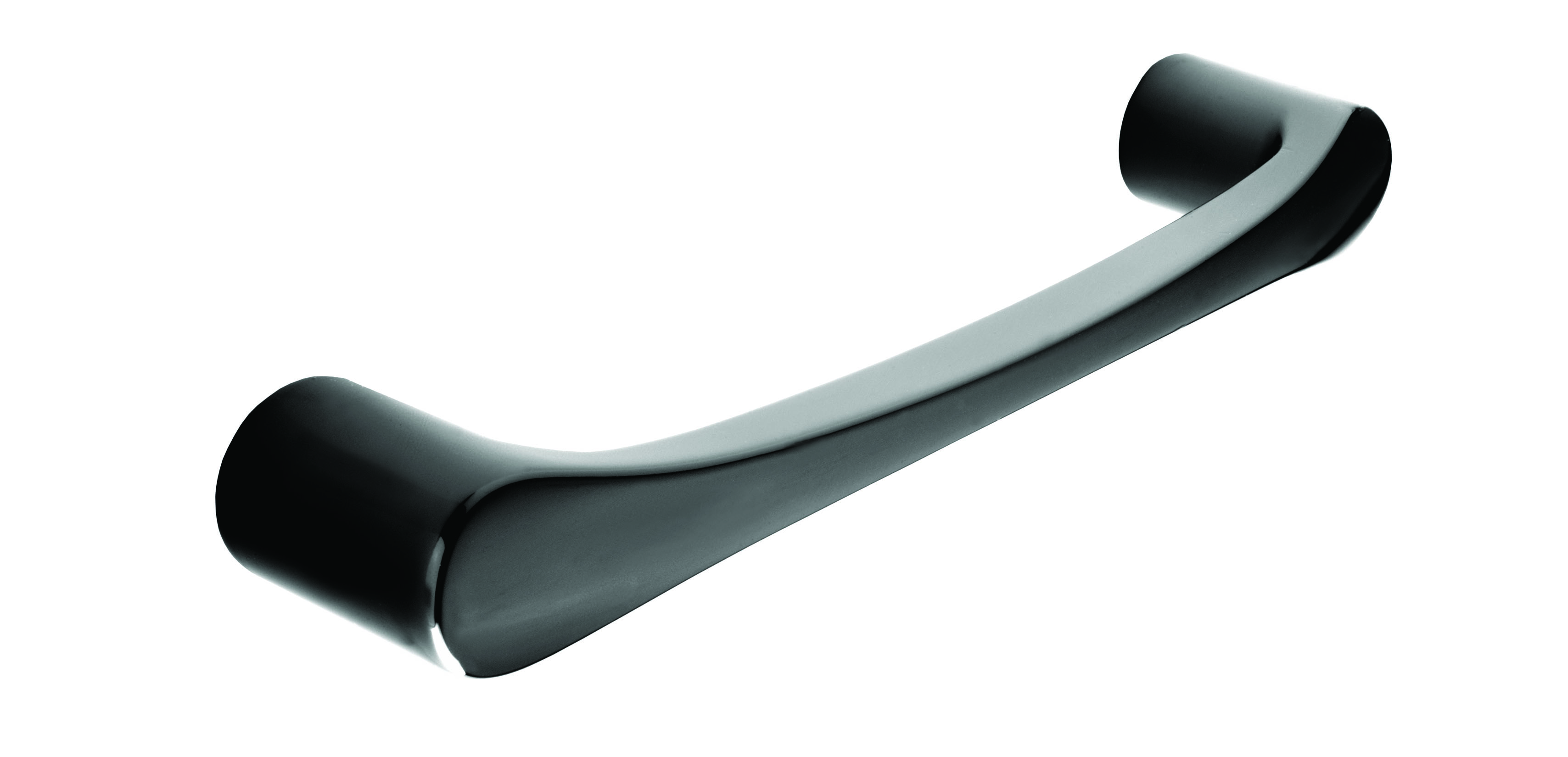 D handle, 192mm black chrome effect 