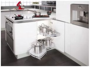 Arena Style LeMans II, Left hand corner unit, 600mm wide, grey shelves (KAS2LM600SCL)