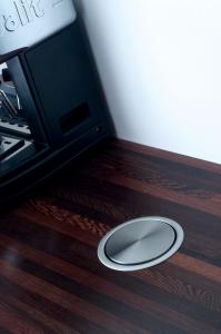 Evoline port, 3 sockets, 2 USB chargers, stainless steel 