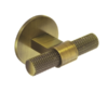 Knurled, T-Bar handle, round backplate, 60mm, aged brass