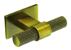 Knurled, T-Bar handle, square backplate, 60mm, aged brass