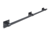 Knurled, Bar handle, rectangular backplate, 448mm, matt black