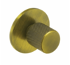 Knurled, Knob, round backplate, 40mm, aged brass