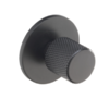 Knurled, Knob, round backplate, 40mm, matt black