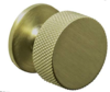 Knurled, Knob, fixed backplate, 32mm, aged brass