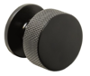 Knurled, Knob, fixed backplate, 32mm, matt black