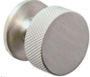 Knurled, Knob, fixed backplate, 32mm, stainless steel