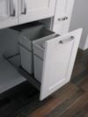 Pull-out waste bin, 2 x 35 litres, light grey bins with dark grey lid and base