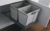 Pull-out kitchen waste bin, 2 x 30 litres, light grey bins with dark grey lid and base