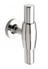 Handle, T-bar design, 72mm, solid brass, bright nickel finish