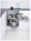 Kesseböhmer Arena Classic LeMans II, Right hand corner unit, 600mm wide, silver/chrome, grey shelves (K2LM600SCR)