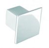 Knob square, 36mm, die-cast, chrome