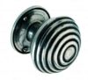 Knob with circles, 44mm, pewter