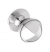 Knob, classic ball with ring detail, 35mm diameter, solid brass, chrome finish