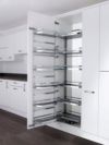 Arena Style Tandem larder unit, 500mm wide, 1700mm high silver/chrome with grey shelves (KASTLF500SC)