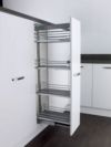 Arena Classic 300mm studio height larder unit, 1145-1545mm high, full extension, with soft-stop plus, silver/chrome 