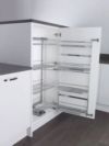 Classic studio height tandem larder pull-out, 500mm wide, silver/chrome (KSTLF500SC)