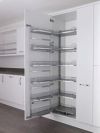 Arena Classic Tandem larder pull-out, 600mm wide, 1700mm high, anti-slip shelves and soft-stop, silver/chrome (KTLFA600SC)