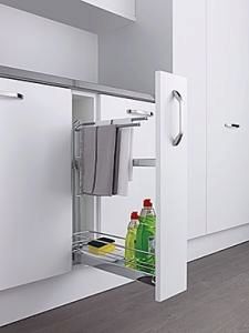 Kessebhmer Classic base unit towel pull-out, 150mm wide, chrome (K2TRBP150C)