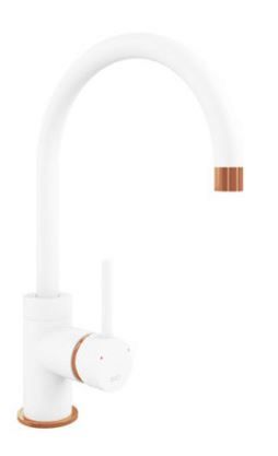 Polar White Purquartz Courbe Curved Spout Kitchen Taps