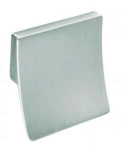 Square handle, 32mm, die-cast, brushed steel effect