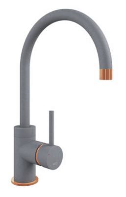 Metallic Grey Purquartz Courbe Curved Spout Kitchen Taps