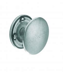 Knob, 45mm diameter, c/w backplate, pewter 