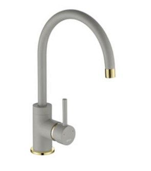 Courbe Curved Spout Tap Gold/Brass - Purquartz (Concrete)